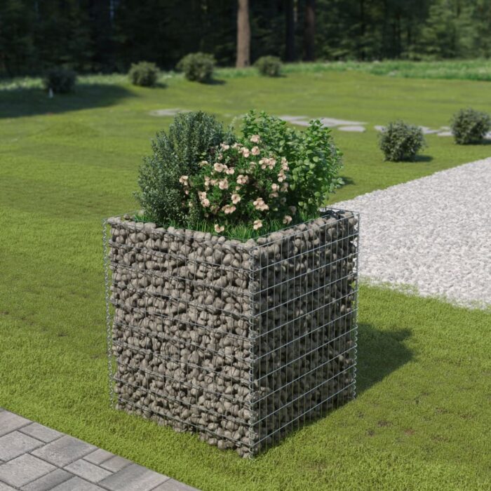 Lit surélevé à gabion Acier galvanisé 90x90x100 cm – Image 1