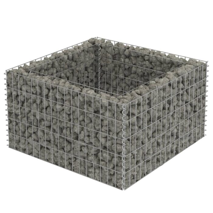 Lit surélevé à gabion Acier galvanisé 90x90x50 cm – Image 2