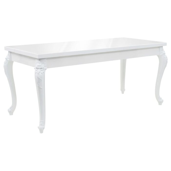 Table à manger 179x89x81 cm Blanc brillant – Image 1