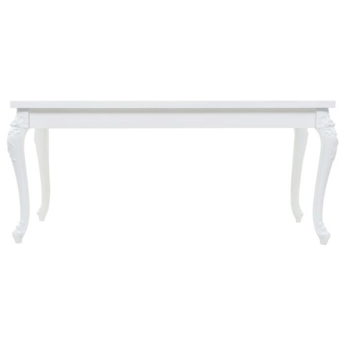Table à manger 179x89x81 cm Blanc brillant – Image 2