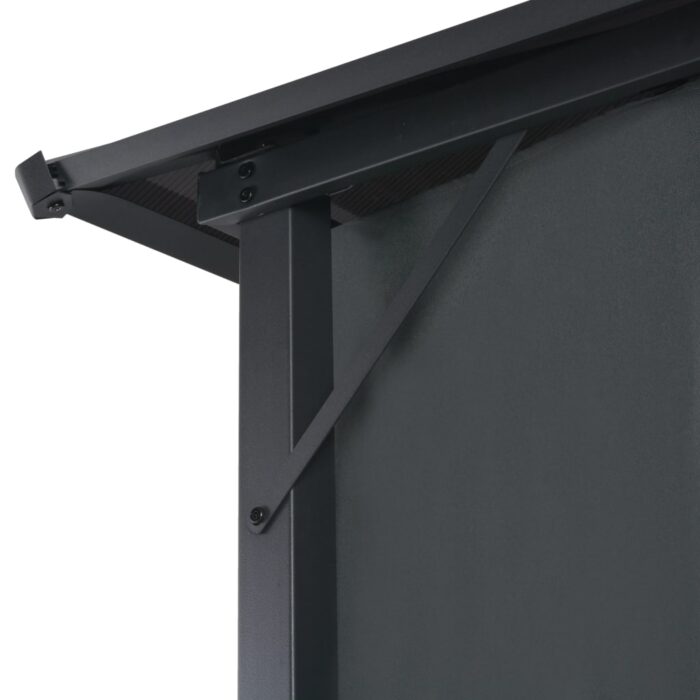 Tonnelle avec rideau Aluminium 3x3 m Noir – Image 5