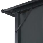 Tonnelle avec rideau Aluminium 4x3x2,6 m Noir – Image 5