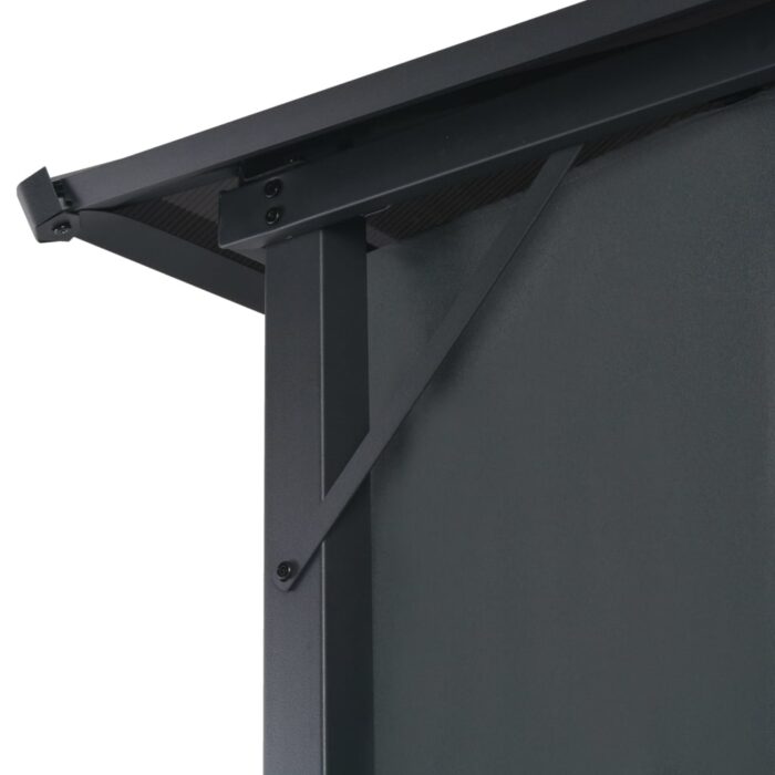 Tonnelle avec rideau Aluminium 4x3x2,6 m Noir – Image 5