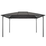 Tonnelle avec toit Aluminium 4x3x2,6 m Noir – Image 2