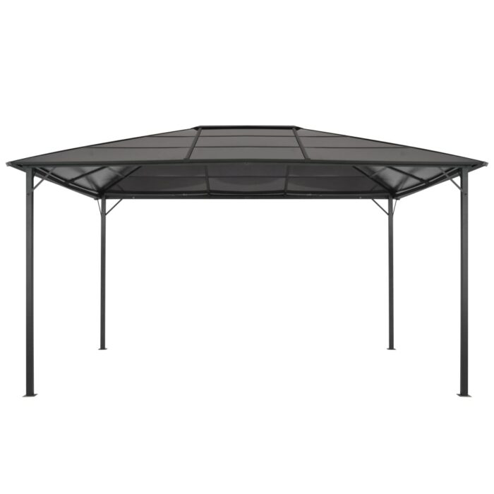 Tonnelle avec toit Aluminium 4x3x2,6 m Noir – Image 2