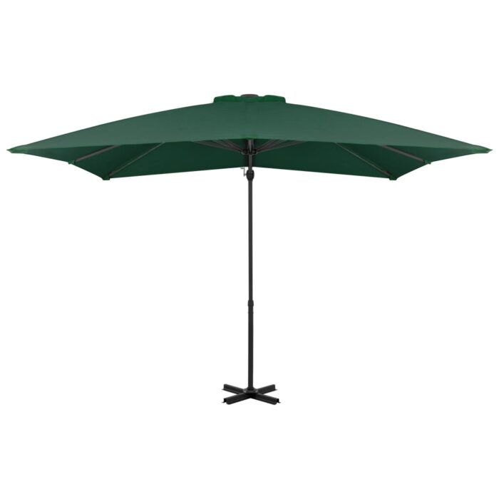 Parasol de jardin en porte-à-faux et poteau en aluminium vert – Image 2