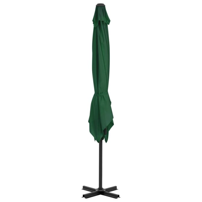 Parasol de jardin en porte-à-faux et poteau en aluminium vert – Image 3