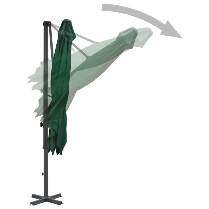 Parasol de jardin en porte-à-faux et poteau en aluminium vert – Image 4