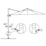Parasol de jardin en porte-à-faux et poteau en aluminium vert – Image 6
