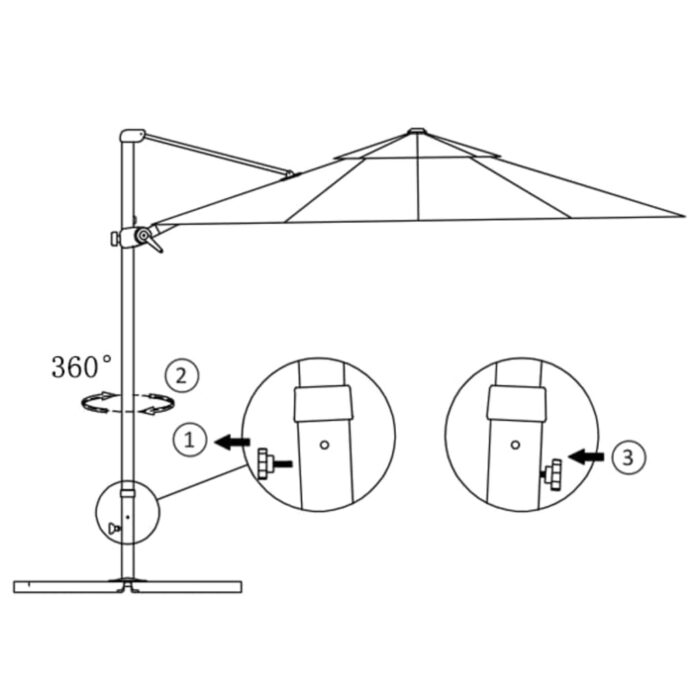 Parasol de jardin en porte-à-faux et poteau en aluminium vert – Image 6