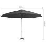 Parasol de jardin en porte-à-faux et poteau en aluminium – Image 7