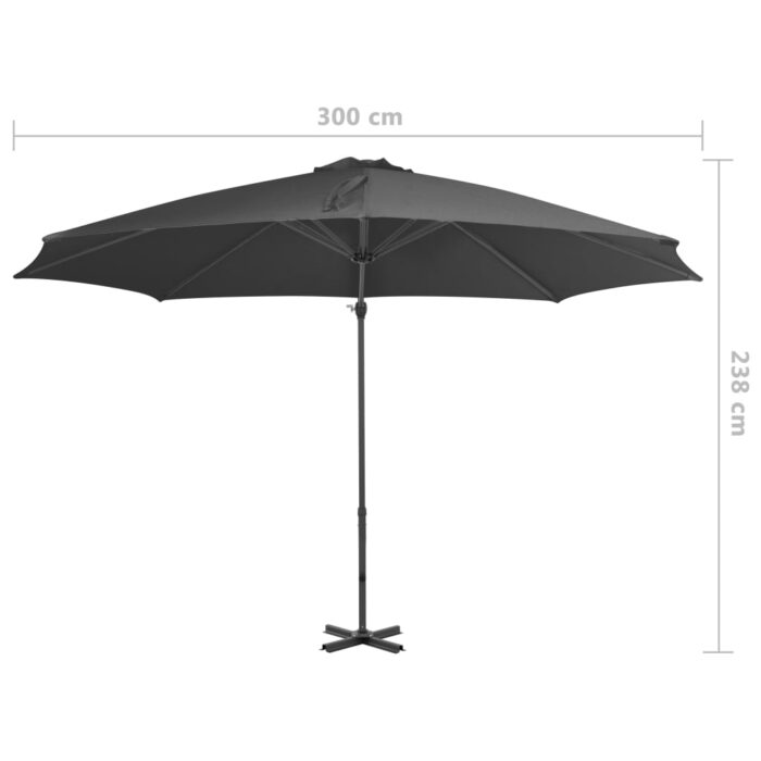 Parasol de jardin en porte-à-faux et poteau en aluminium – Image 7