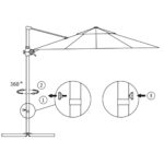 Parasol de jardin en porte-à-faux avec mât en acier taupe – Image 7