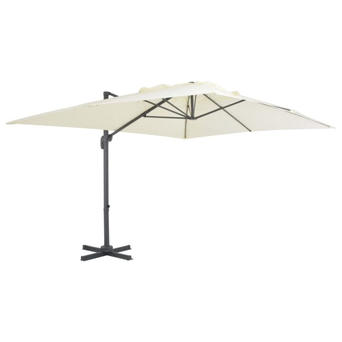 VXL8718475701149_a_en_hd_1.jpg Parasol de jardin en porte-à-faux et poteau en aluminium sable – Image 1