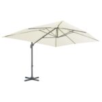 Parasol de jardin en porte-à-faux et poteau en aluminium sable – Image 2
