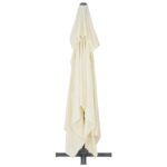 Parasol de jardin en porte-à-faux et poteau en aluminium sable – Image 5