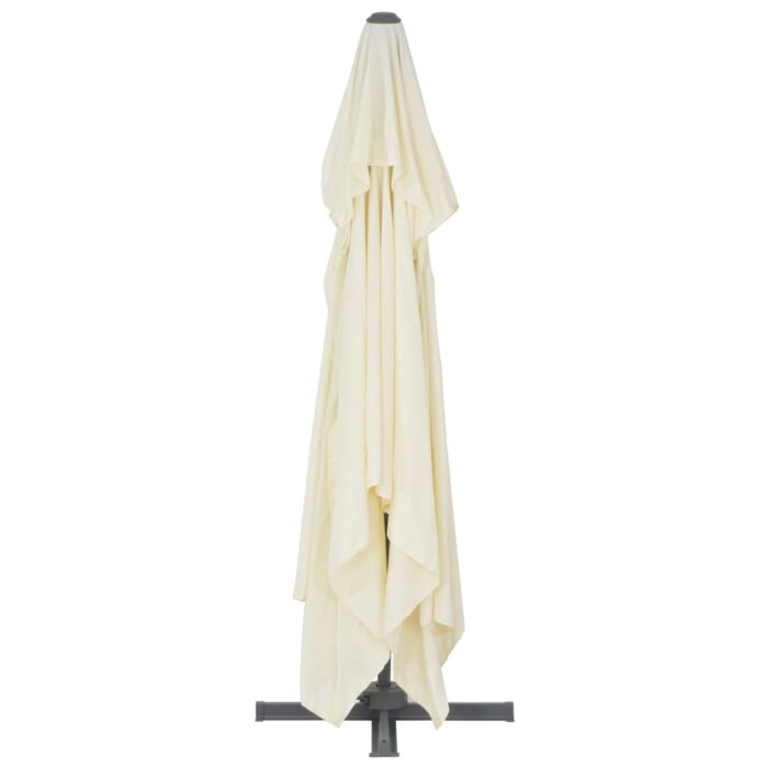 Parasol de jardin en porte-à-faux et poteau en aluminium sable – Image 5