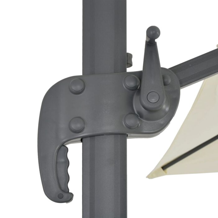 Parasol de jardin en porte-à-faux et poteau en aluminium sable – Image 6