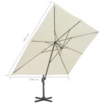 Parasol de jardin en porte-à-faux et poteau en aluminium sable – Image 8