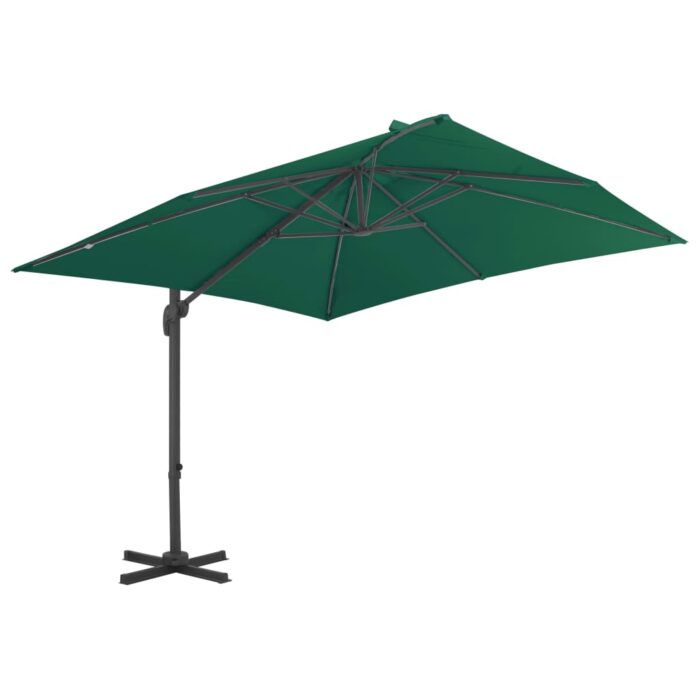 Parasol de jardin en porte-à-faux et poteau en aluminium vert – Image 2