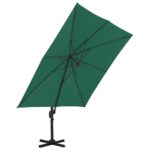 Parasol de jardin en porte-à-faux et poteau en aluminium vert – Image 3