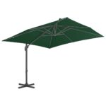 Parasol de jardin en porte-à-faux et poteau en aluminium vert – Image 2