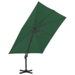 Parasol de jardin en porte-à-faux et poteau en aluminium vert – Image 3