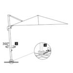 Parasol de jardin en porte-à-faux et poteau en aluminium vert – Image 7