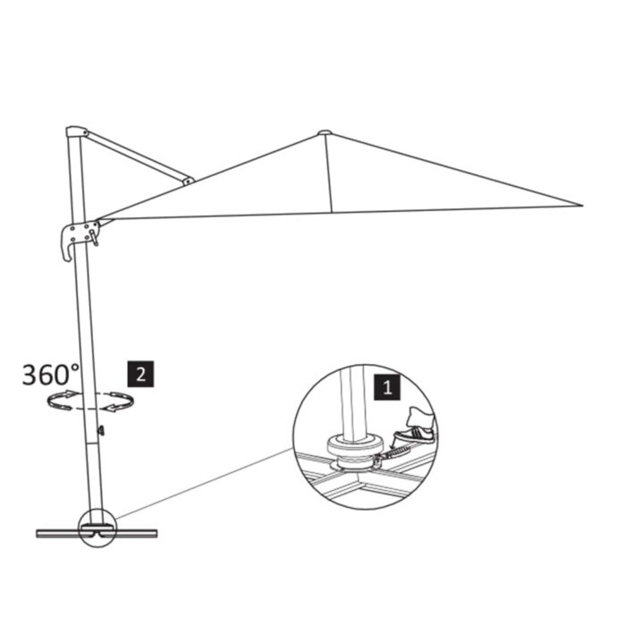 Parasol de jardin en porte-à-faux et poteau en aluminium vert – Image 7