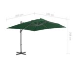 Parasol de jardin en porte-à-faux et poteau en aluminium vert – Image 8