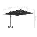 Parasol de jardin en porte-à-faux et poteau en aluminium – Image 8