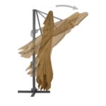 Parasol de jardin en porte-à-faux et poteau en aluminium taupe – Image 4