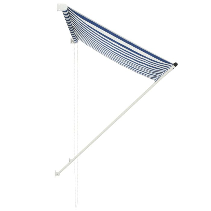 Auvent rétractable 150x150 cm Bleu et blanc – Image 2