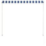 Auvent rétractable 150x150 cm Bleu et blanc – Image 4