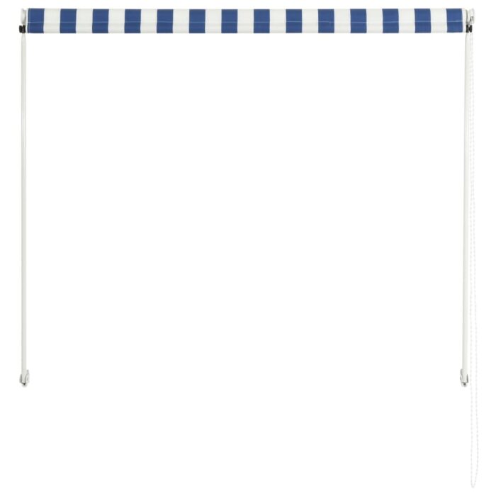 Auvent rétractable 150x150 cm Bleu et blanc – Image 4