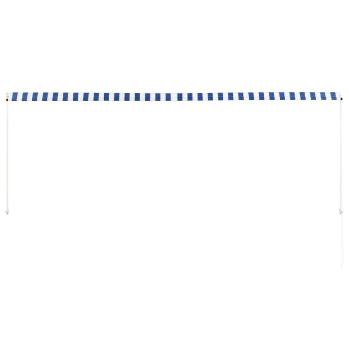 Auvent rétractable 350x150 cm Bleu et blanc – Image 4