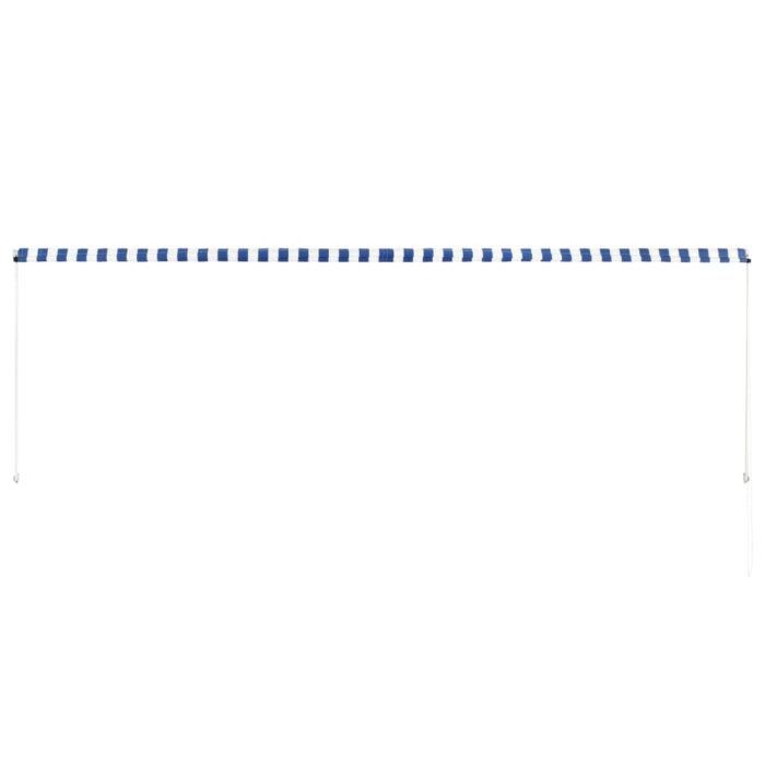 Auvent rétractable 400x150 cm Bleu et blanc – Image 4