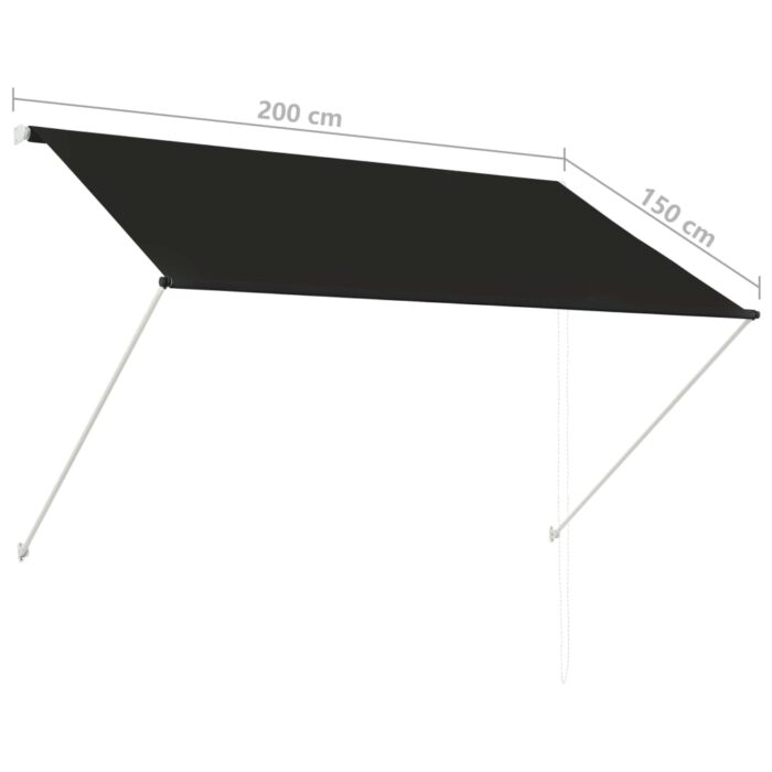 Auvent rétractable 200x150 cm Anthracite – Image 6