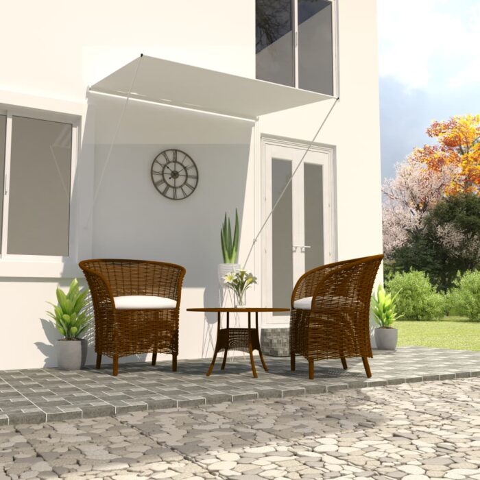 Auvent rétractable 150x150 cm Crème – Image 1