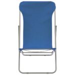 Chaises de plage pliables lot de 2 Acier et tissu oxford Bleu – Image 2