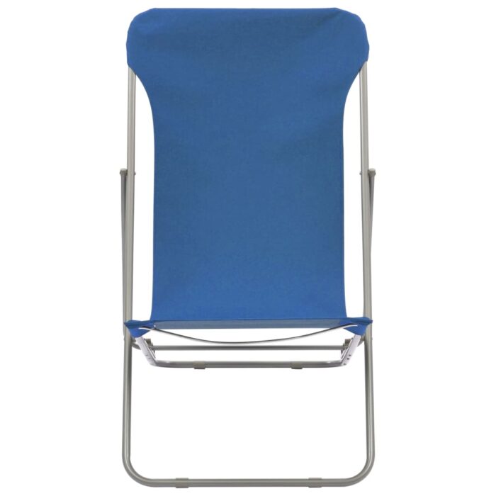 Chaises de plage pliables lot de 2 Acier et tissu oxford Bleu – Image 2