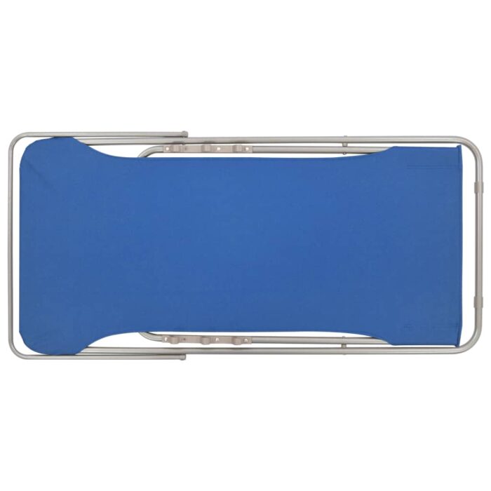 Chaises de plage pliables lot de 2 Acier et tissu oxford Bleu – Image 5