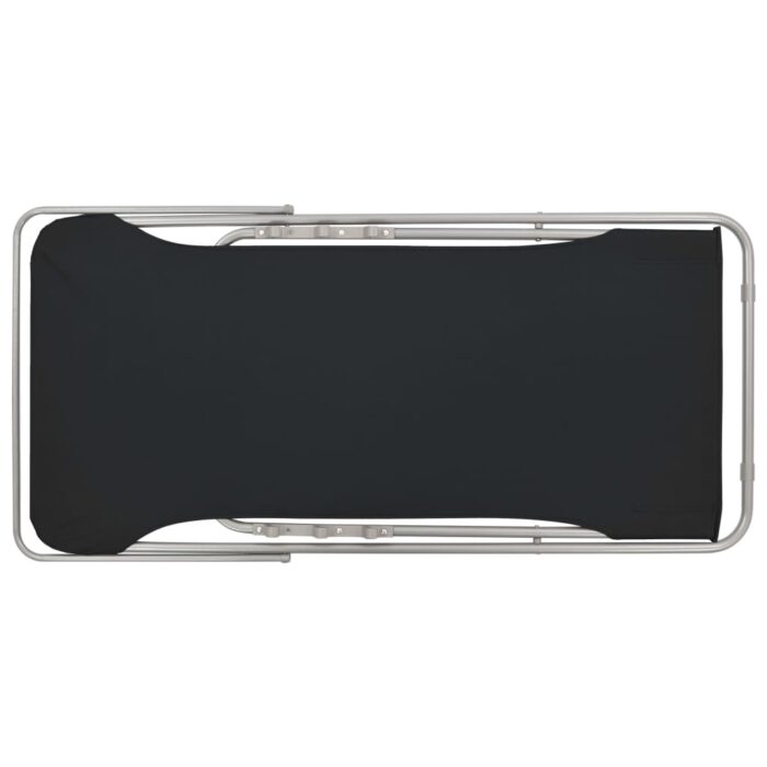 Chaises de plage pliables lot de 2 Acier et tissu oxford Noir – Image 5