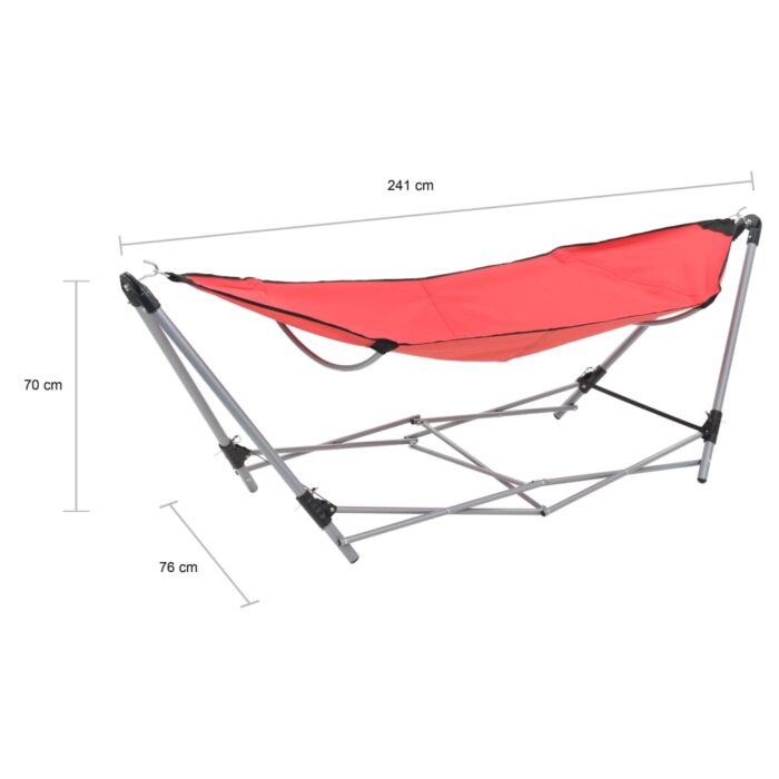 Hamac avec support pliable Rouge – Image 9