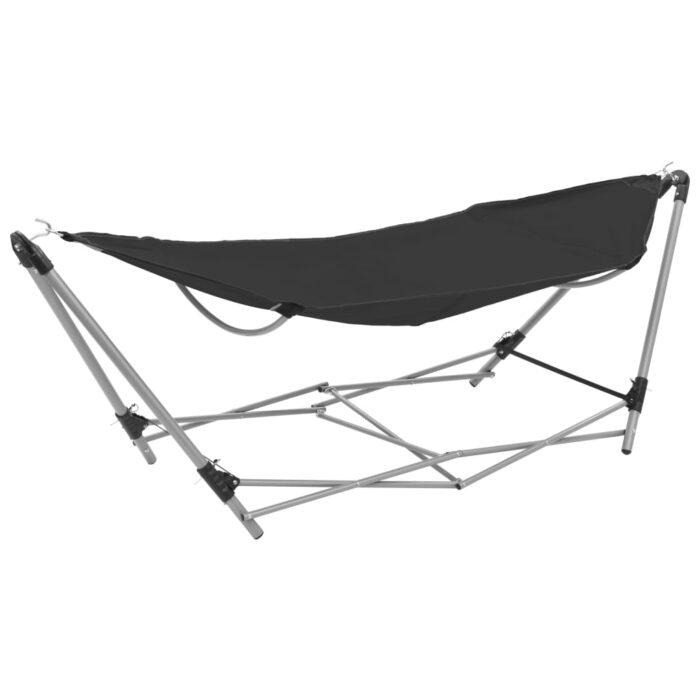 Hamac avec support pliable Noir – Image 1
