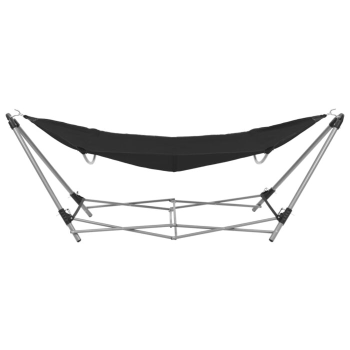 Hamac avec support pliable Noir – Image 2