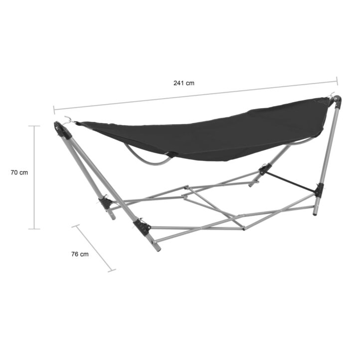 Hamac avec support pliable Noir – Image 9