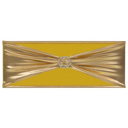 Ruban élastique de chaise 25 pcs avec boucle à diamants Doré