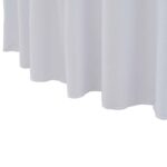 Nappes élastiques de table avec jupon 2 pcs 180x74 cm Blanc – Image 2