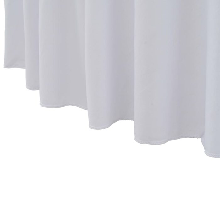 Nappes élastiques de table avec jupon 2 pcs 180x74 cm Blanc – Image 2